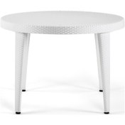 Resim Bintaşmobilya Grey Beyaz Dış Mekan Bahçe Masası Venge 