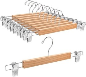 Resim Orret Home 2 Adet Mandallı Ahşap Etek Ve Pantolon Askısı,Şort,Çamaşır,Kıyafet Askısı,Mandallı Ahşap Askı (2 Adet) 