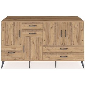 Resim Hyperion Konsol 4 Raflı 5 Çekmeceli 4 Kapaklı 176x44x99 Çam-çam Atlas Çam - Atlas Çam 