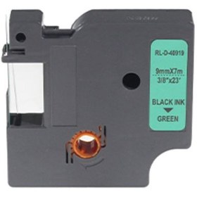 Resim Genel Markalar DYMO D1 40919 YESIL ETIKETE SIYAH (9mm x 7m) Etiket 