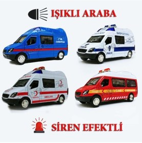 Resim Metal Araba Jandarma Ambulans İtfaiye Polis Sesli Işıklı Araba Ambulans 