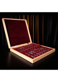 Resim Gifthome Metal Mısır Satranç Takımı Antik Ve Rustik Ceviz Desenli Mdf Sandıklı Satranç Tahtası 36x36x6 Cm. 