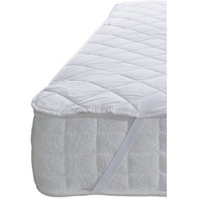 Resim Bebesi Kapitoneli Sıvı Geçirmez Alez 100x200 Cm Tek Kişilik Köşe Lastikli Beyaz 