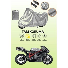 Resim Dokaca Gri Ducati 848 Evo Uyumlu Motosiklet Brandası, Koruyucu Örtü, Motor Branda 