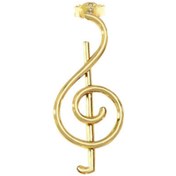 Resim EnginGold 14 Ayar Altın Sol Anahtarı Müzik Küpe 