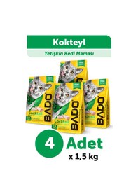 Resim Bado Yetişkin Kedi Maması Kokteyl 1,5 Kg 4'lü 