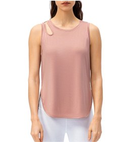 Resim Folinda Bayanlar İçin Spor Atlet: Hızlı Kuruyan, Delikli Detaylı, Kollüksüz, Casual Stil, Mor-pembe, Avrupa Bedeni 4/s Pembe 