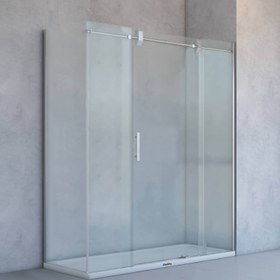 Resim Dikdörtgen Duş Kabini | Paslanmaz Sürgülü - 90x200cm / Krom / Sürgülü 
