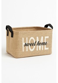 Resim Home Baskılı Jüt Çamaşır Kirli Oyuncak Sepeti 30 X 22 X 18 Çok Renkli 