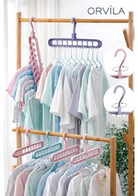 Resim Sihirli Elbise Askısı 9 Gözlü Akıllı Askı Sihirli Askılık Karışık 