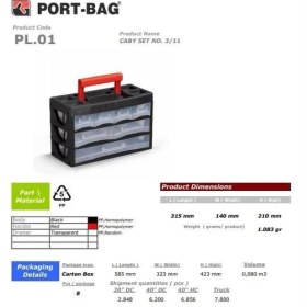 Resim Portbag PL01 Caby 3/11 Çekmece Seti 