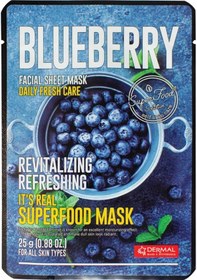 Resim Dermal It's Real Superfood Blueberry Yaban Mersini Yüz Maskesi 25 