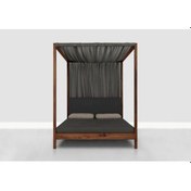 Resim BERZBUĞ LÜKS Dark Ahşap Bahçe Yatak 140wX160dX180h Şezlong 