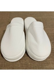Resim PRİVATE 10 Çift Çift Kat Polyester Havlu Süslenebilir Lohusa Terliği Kalın Sünger Taban Otel Banyo Terlik 