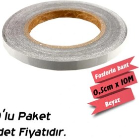 Resim carub fosforlu bant beyaz 0,5 cm x 10 mt 