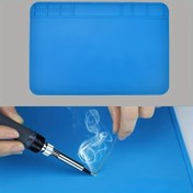 Resim 2 adet/1 adet Yalıtım Silikon Lehimleme Matı Tamir Matı, Lehimleme için Vidalar Konumu ile Isıya Dayanıklı Silikon İş Matı, Cep Telefonu Elektronik Tamiri, 11.8 x 7.9”/ 30 x 20cm 