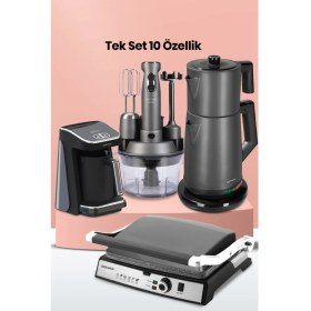 Resim Goldmaster Platinium Elektrikli Mutfak Çeyiz Seti Antrasit Renk 24 Parça Geniş Aileler İçin 