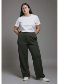 Resim Defacto Straight Fit Beli Lastikli Basic Düz Cepli Eşofman Altı F7143ax25aukh211 Haki-kh211 