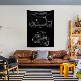 Resim Vespa Chalkboard Duvar Örtüsü - 60 cm x 90 cm 