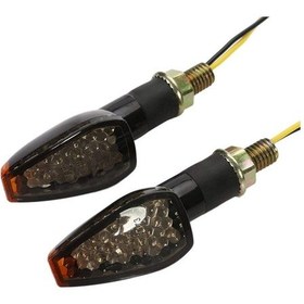 Resim Mufunye Dönüş Sinyalleri, Motosiklet Led Çift Spor Dönüş Sinyali Işıkları Yamaha R1 R6 Fz Xt Wr Tw Tt-r Siyah + Siyah Desenli Kapak 