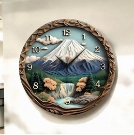 Resim Kabartma Görünümlü Renkli Baskı Doğa Desenli Sayılı Hediyelik Ahşap Sessiz Duvar Saati 50cm ÇOk Renkli 