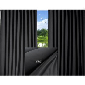 Resim En 140 Cm Boy 250 Cm Pilesiz Blackout Karartma Fon Perde.antrasit Antrasit 