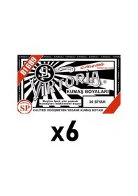 Resim Viktoria Kumaş Boyası 6 Adet Siyah 