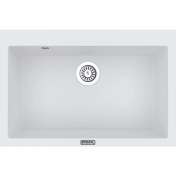 Resim POLEX Cristalüx Granit Evye P-X76 Beyaz Tezgah Altı Ve Tezgah Üstü Mutfak Evyesi 75x50cm 