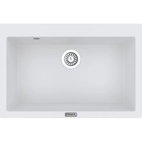 Resim POLEX Cristalüx Granit Evye P-X76 Beyaz Tezgah Altı Ve Tezgah Üstü Mutfak Evyesi 75x50cm 
