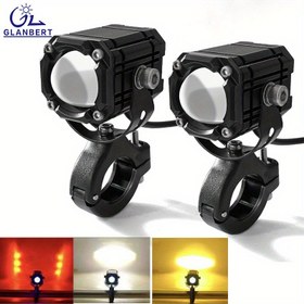 Resim 1 adet LED Mini Motosiklet Lambası, Beyaz/Sarı/Kırmızı, Çoklu Modlar, 36V Maksimum, Sabit Kablolu, Araç Ses Sistemi ve Arazi Aydınlatması için, Pil Dahil Değil 