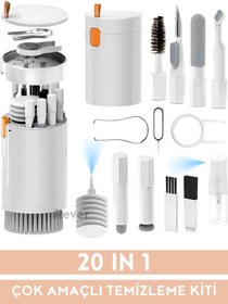 Resim Rever Q20 20 in 1 Çok Amaçlı Temizlik Kiti Klavye / Telefon / Kulaklık / Elektronik Cihaz Temizleme Aracı 