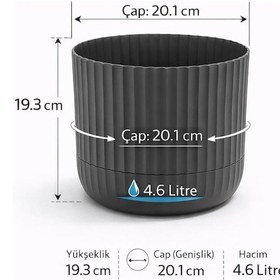 Resim Krs-263 Zeraf Dekoratif Tabaklı Saksı Takımı 4.6 Lt Yeşil 6 Adet No:3 