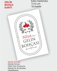 Resim Gelin Bohçası Kartları, Gelin Çeyiz Bohça Kartı, Bohça Kartı 18 Adet 