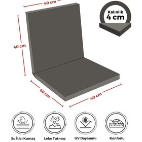 Resim Xpermate 6'lı Arkalıklı Sandalye Minderi Fermuarlı 40x40 Antrasit 