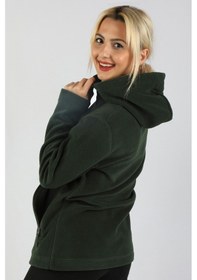 Resim Kadın Kapüşonlu Yeşil Sweatshirt Yeşil 
