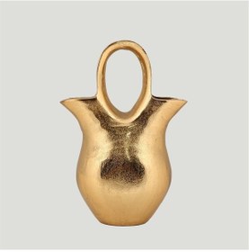 Resim Vitale Gold Metal Çanta Vazo 10 21 30 Cm Renkli 