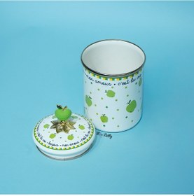 Resim Mon Amour Emaye Kavanoz 15 Cm Yeşil 