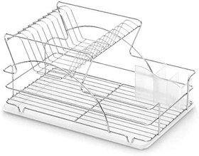 Resim Geseus Home İki Katlı Tabaklık Bulaşıklık Krom Şeffaf KB009 