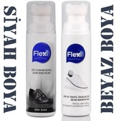 Resim FLEXİCARE Flexi Spor Beyaz Deri Ve Kumaş Ayakkabı Boyası & Siyah Deri Ayakkabı Boyası 75 ml 