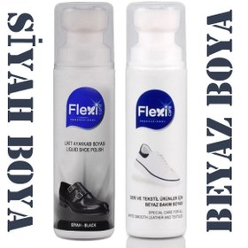 Resim FLEXİCARE Flexi Spor Beyaz Deri Ve Kumaş Ayakkabı Boyası & Siyah Deri Ayakkabı Boyası 75 ml 