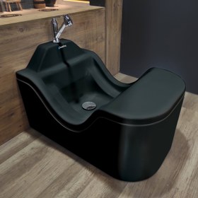 Resim Abdest Lavabosu - 65x105 / Siyah / Oturmalı 