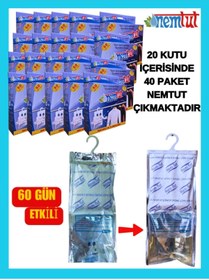 Resim nemtut Nem Alıcı Rutubet Emici Koku Giderici Korozyon Önleyici ( 20 Kutu Içerisinde 40 Paket ) 