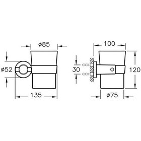 Resim VitrA Ilia Diş Fırçalığı Krom A44383 Krom 