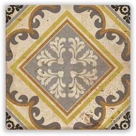 Resim Oscar Stone Decor Doğaltaş Baskılı Bardak Altlığı Tile Desen Dsn23-2 