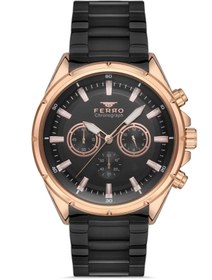 Resim FERRO Siyah Çelik Kordon Erkek Kol Saati FM31291A-R 