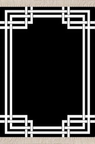 Resim Pelangi Geometrik Çizgi Desenli Dijital Baskı Yıkanabilir Kaymaz Taban Etnik Kilim Desen Salon Halı, Siyah 180 x 180 