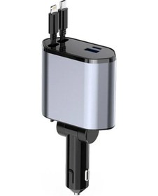 Resim Novahub 100w Hızlı Şarj Usb-c Ve Lightning, Çift Portlu Araba Şarj Cihazı 