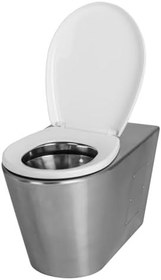 Resim NORMO Paslanmaz Çelik Premıum Kapaklı Klozet 370x610x740mm 