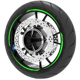 Resim Floresan Yeşil 4 Parçalı Keskin Jant Şeridi Sticker Çınar Extreme 