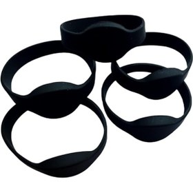 Resim Genel Markalar MIFARE Classic 1K RFID Bileklik 13.56 MHz ISO14443 A Silikon Yetişkin Boyut Siyah (5 Adet) 